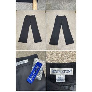 Pendleton womens straight leg pants sz 8 hi rise black exclusives woolen mills